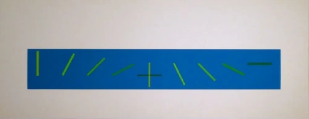 Сериграфия Vieira - Croisement de directions opposées : 7 condictions de saturation chromatique