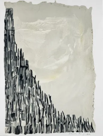 Литография Vieira Da Silva - Élégie pour Georges Pompidou 