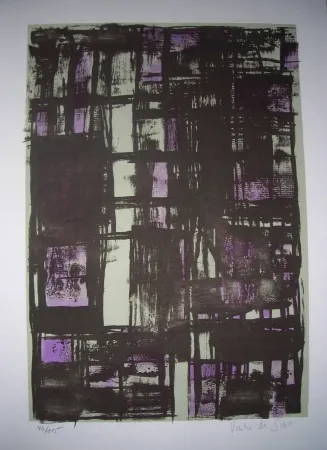 Литография Vieira Da Silva - Jean Cassou: vingt-deux poèms