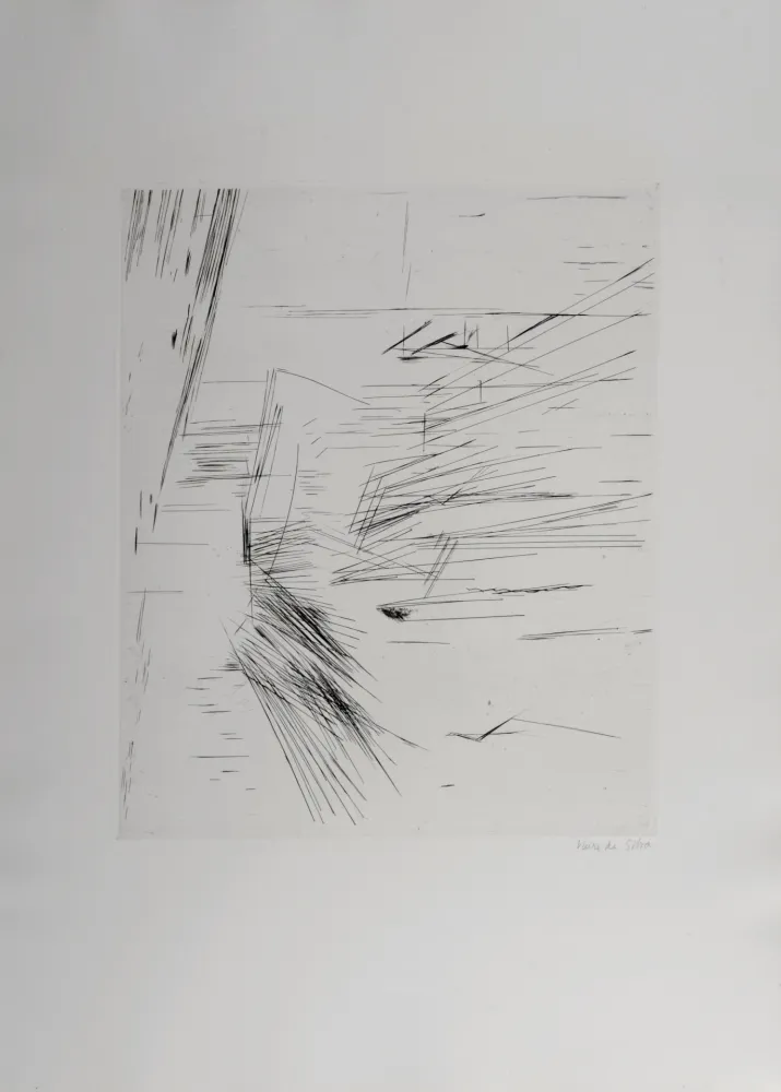 Гравюра Vieira Da Silva - L'Eclair, 1965 - Hand-signed