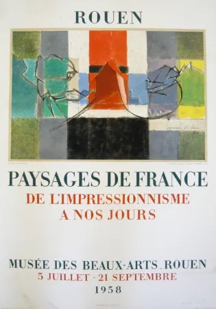 Литография Villon - Affiche exposition Musée des Beaux-Arts de Rouen