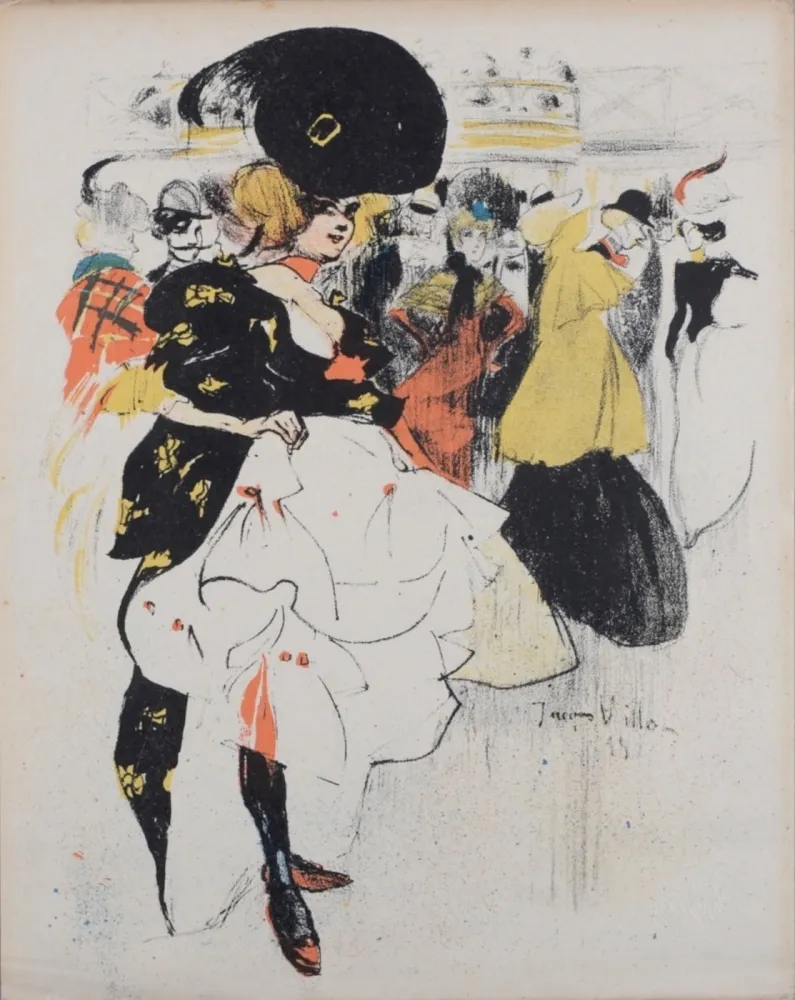 Литография Villon - Danseuses au Moulin Rouge, 1899