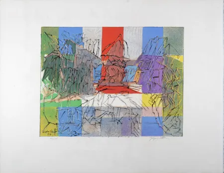 Литография Villon - Le Pigeonnier Normand, c. 1955 - Hand-signed!