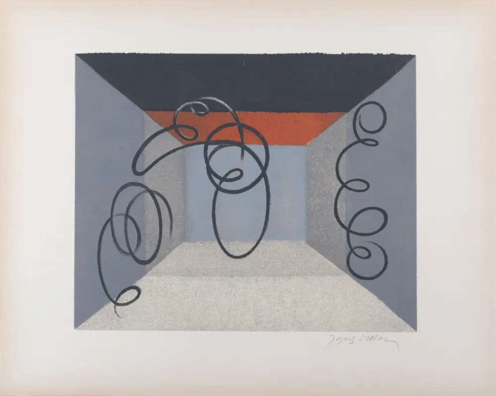 Литография Villon - Le Théâtre, 1962