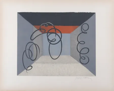 Литография Villon - Le Théâtre, 1962