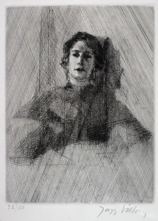 Гравюра Villon - Mademoiselle Bea