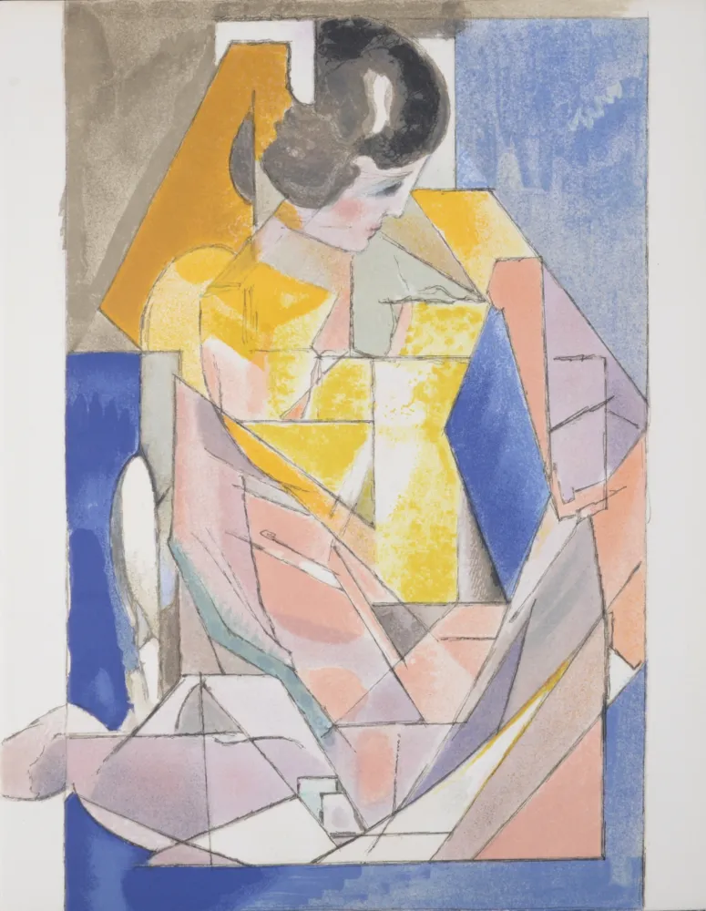 Литография Villon - Portrait de jeune fille, 1972