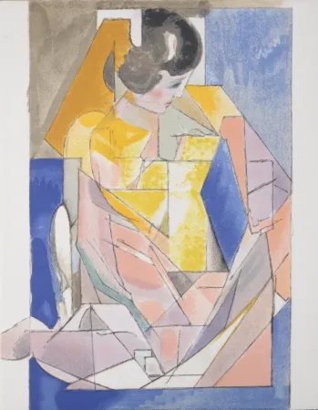 Литография Villon - Portrait de jeune fille, 1972