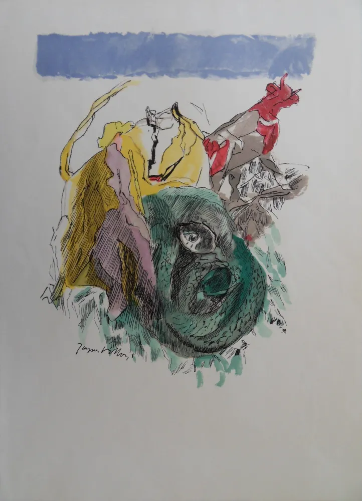 Гравюра Villon - Serpent cubiste