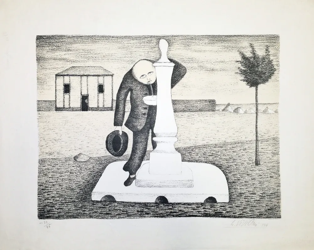 Литография Viviani - Il bevitore d'acqua