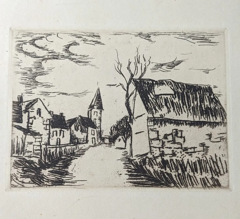 Гравюра Vlaminck - Environs de Marines / Oise