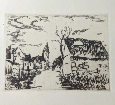 Гравюра Vlaminck - Environs de Marines / Oise