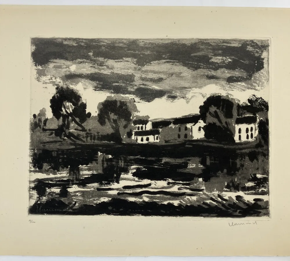Акватинта Vlaminck - L'Oise à Cergy, 1924