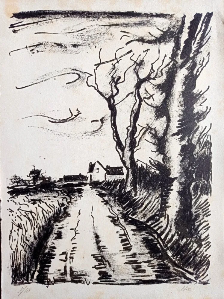Гравюра Vlaminck - Maurice de Vlaminck - Chemin de Manou, 1956 (Tete qui Tourne)