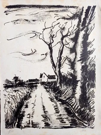 Гравюра Vlaminck - Maurice de Vlaminck - Chemin de Manou, 1956 (Tete qui Tourne)