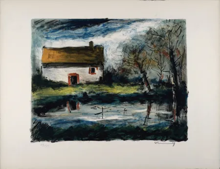 Литография Vlaminck - Paysage, c. 1955 -  Hand-signed!