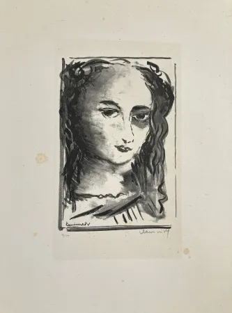 Литография Vlaminck - Portrait de femme, 1924