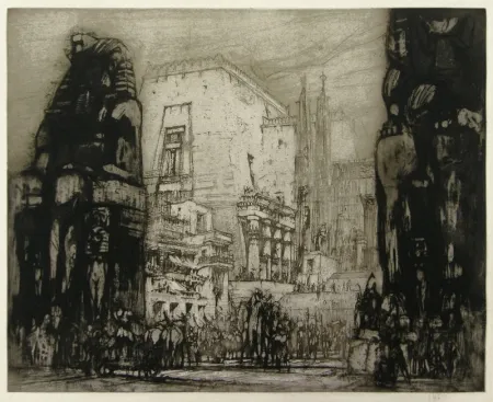 Офорт Walcot - At Thebes