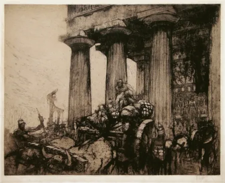 Гравюра Walcot - Sack of a Sicilian Temple