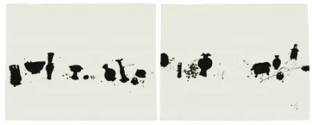 Офорт И Аквитанта Wang - Diptych with 2 etchings The Families 1