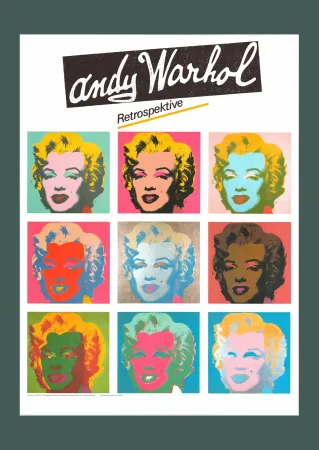 Литография Warhol - Andy Warhol: 'Marilyn (Retrospective)' 1989 Offset-lithograph