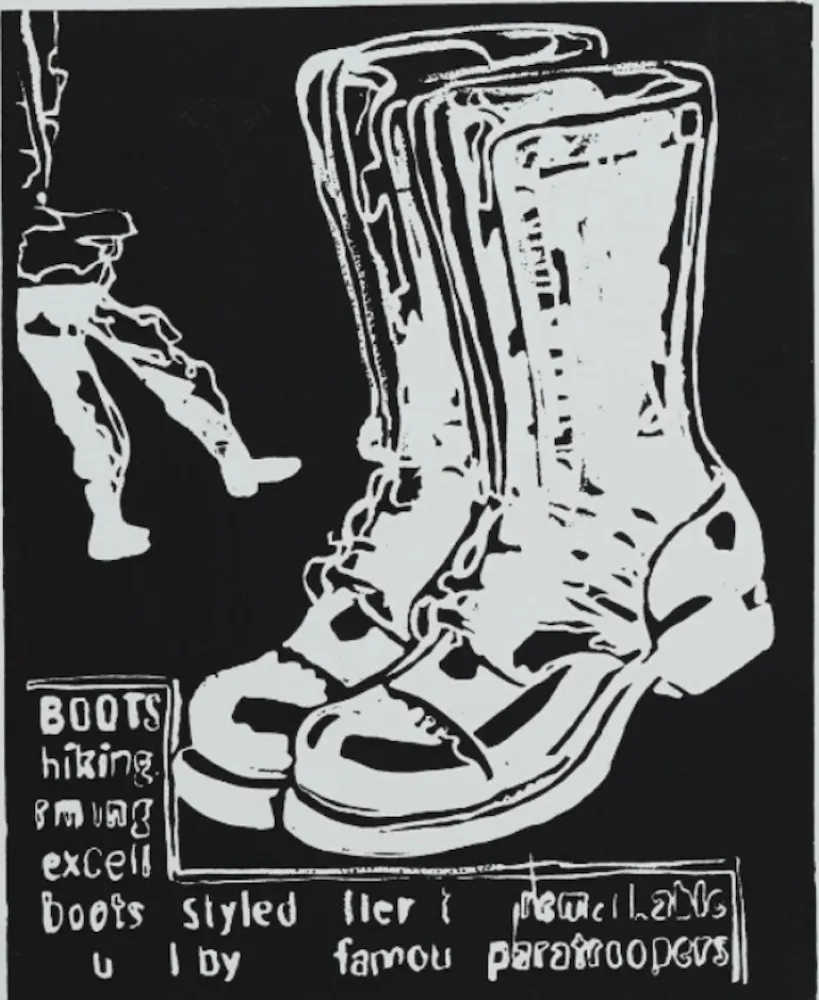 Сериграфия Warhol - Paratrooper Boots Negative