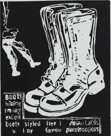 Сериграфия Warhol - Paratrooper Boots Negative