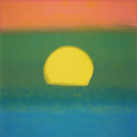 Сериграфия Warhol - Sunset (Unique) (Blue/Green/Orange/Yellow)