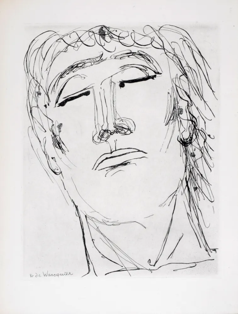 Офорт Waroquier - Figure sereine, 1946