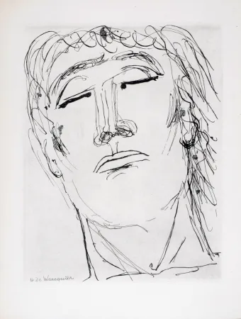 Офорт Waroquier - Figure sereine, 1946