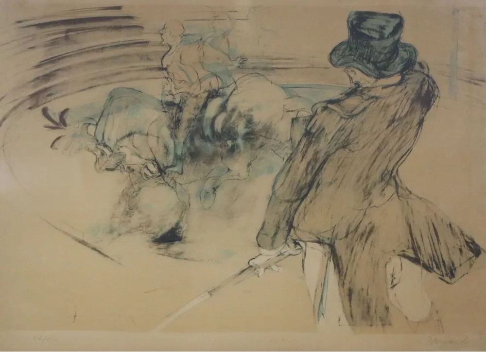 Литография Weisbuch - Cheval dans un cirque