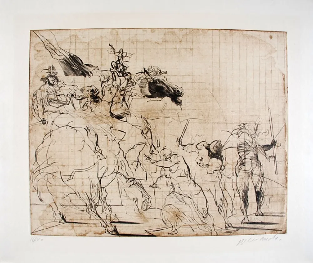 Литография Weisbuch - Etude pour les Sabines