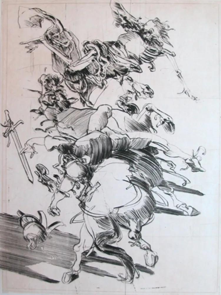 Гравюра Weisbuch - LA MORT ET LE CAVALIER