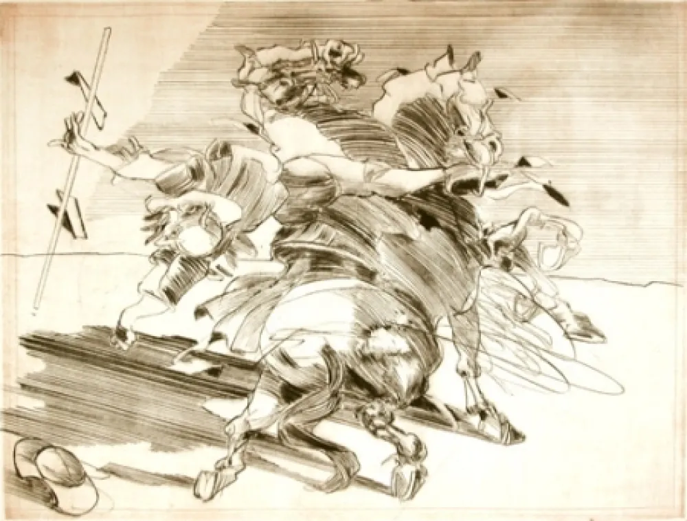 Гравюра Weisbuch - LE CHEVALIER DE LA MANCHA