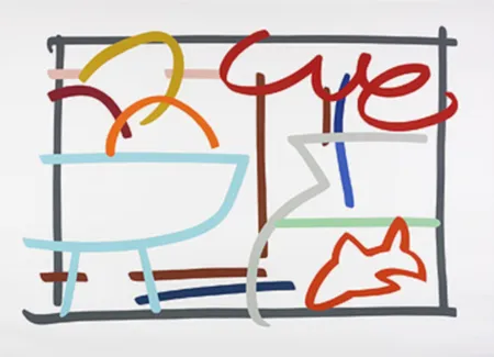 Сериграфия Wesselmann - Fast sketch Still life with fruit & goldfish