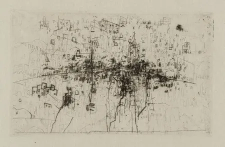 Гравюра Сухой Иглой Wols - Die stadt-quer