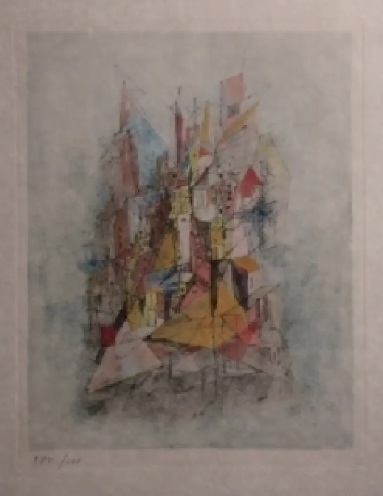 Гравюра Wols - Le navire dans la ville