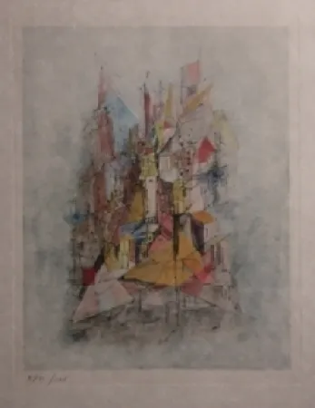 Гравюра Wols - Le navire dans la ville