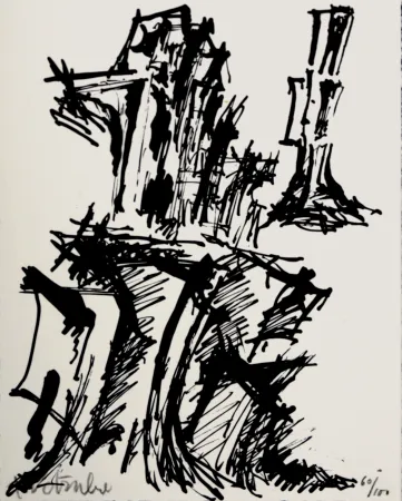 Литография Wotruba - Composition, 1967 - Hand-signed!