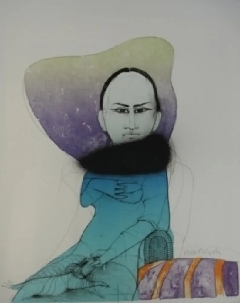 Литография Wunderlich - Belle au chien