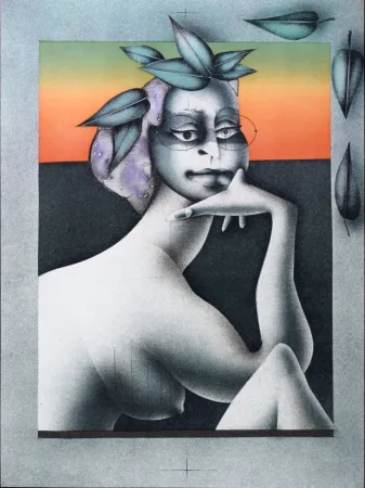 Литография Wunderlich - La penseuse du Printemps, 1977