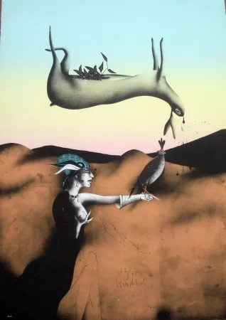 Литография Wunderlich - Poésie de la chasse italienne