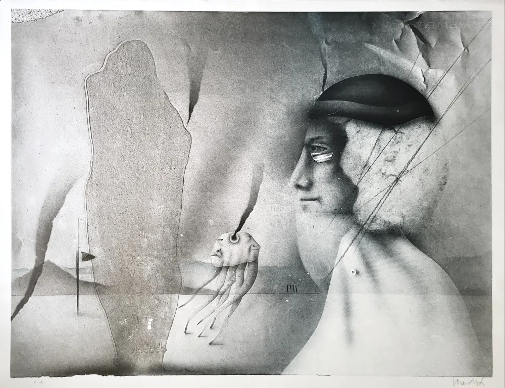 Литография Wunderlich - Polyp mit Dame