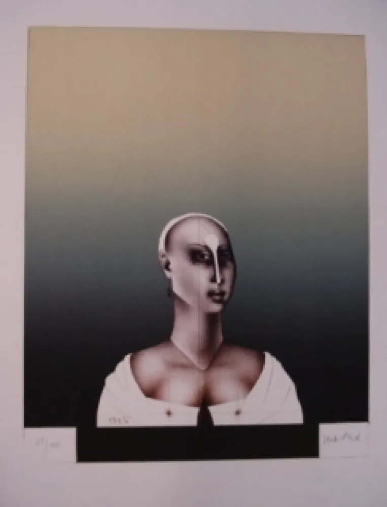 Литография Wunderlich - Portrait d'une dame