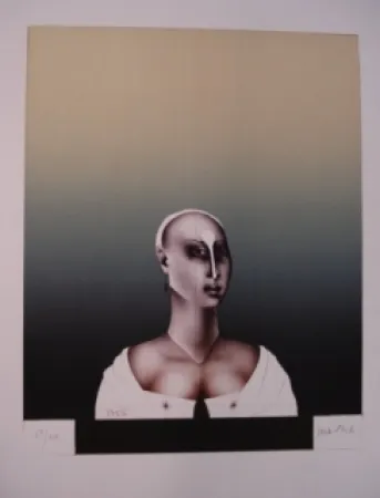 Литография Wunderlich - Portrait d'une dame