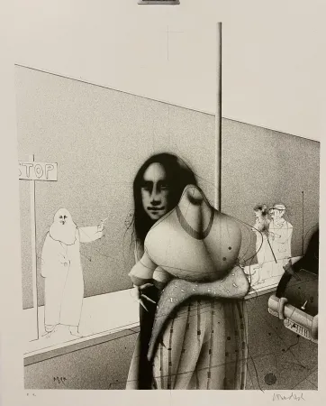 Литография Wunderlich - Strassenszene