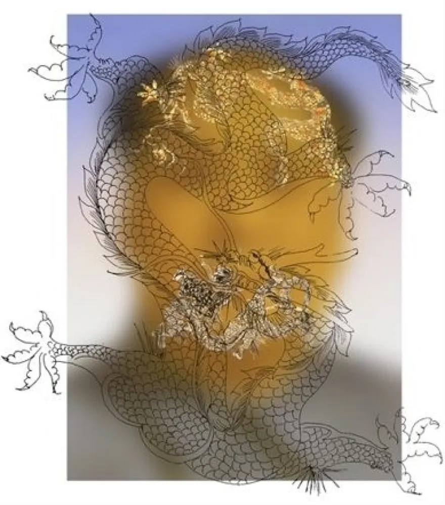 Сериграфия Yan - Mao with Dragons