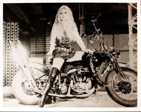 Сериграфия Young - Brigitte Bardot sur sa Harley Davidson 
