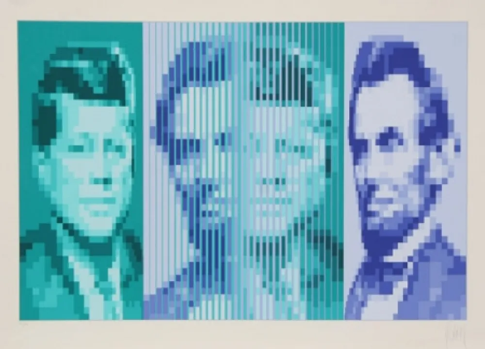 Сериграфия Yvaral - John F. Kennedy / Abraham Lincoln