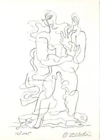 Литография Zadkine - Jean Cassou: vingt-deux poèms